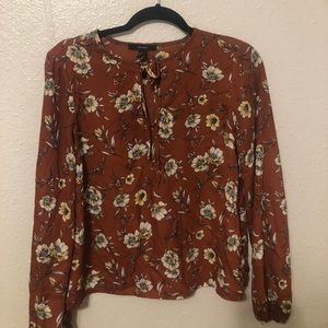 Burnt orange floral print